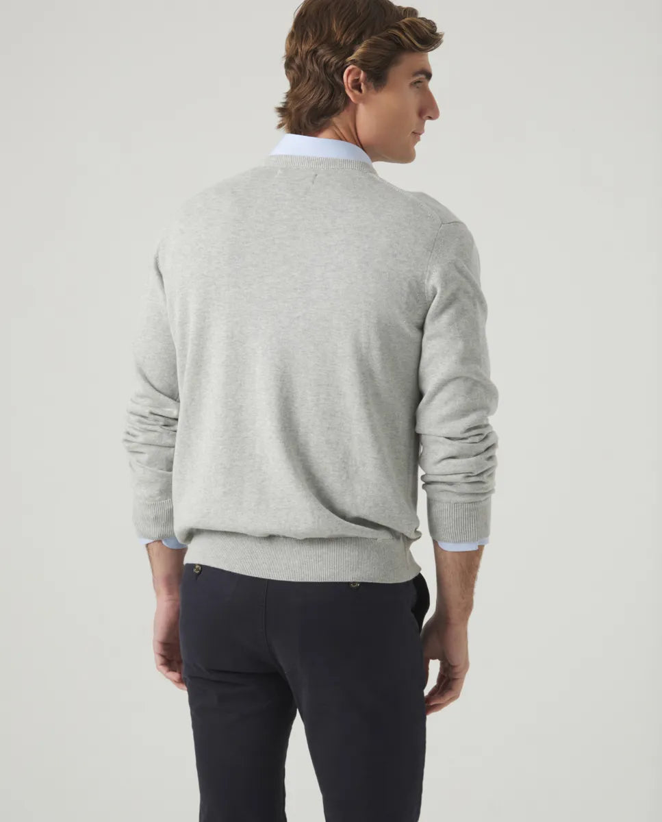 Jersey de pico gris hombre