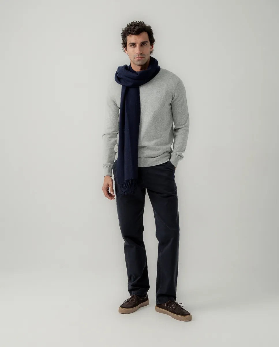 Jersey Classic V Neck Cotton Gris | SCOTTA