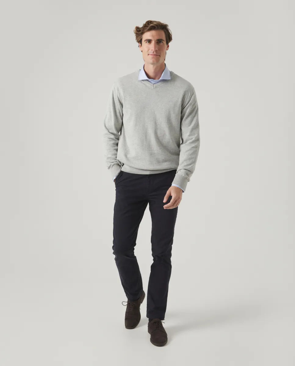 Jersey de pico gris hombre