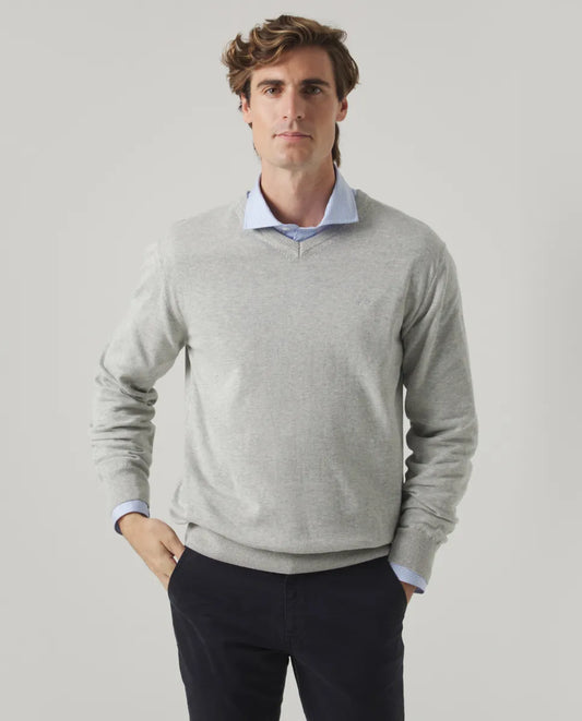 Jersey de pico gris hombre