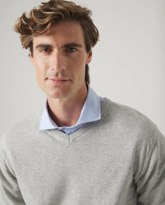 Jersey de pico gris hombre