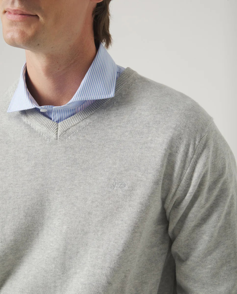 Jersey de pico gris hombre