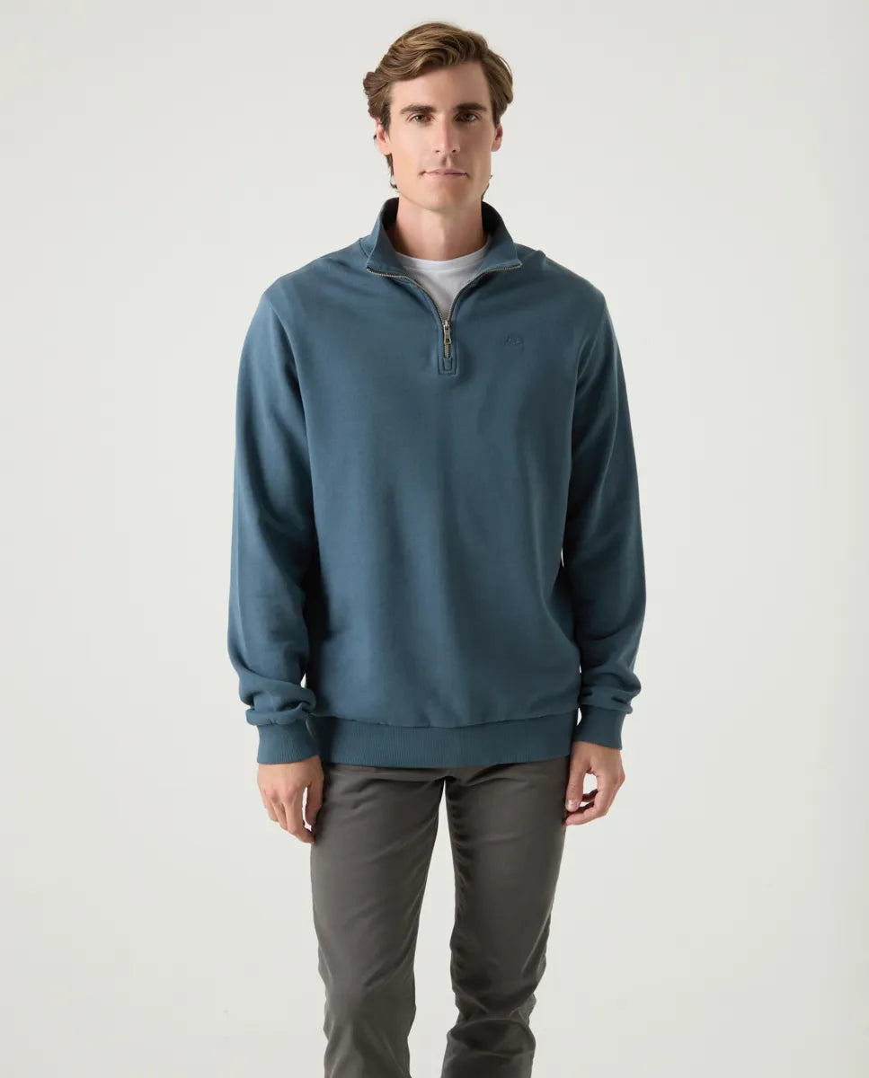 Sudadera media cremallera azul