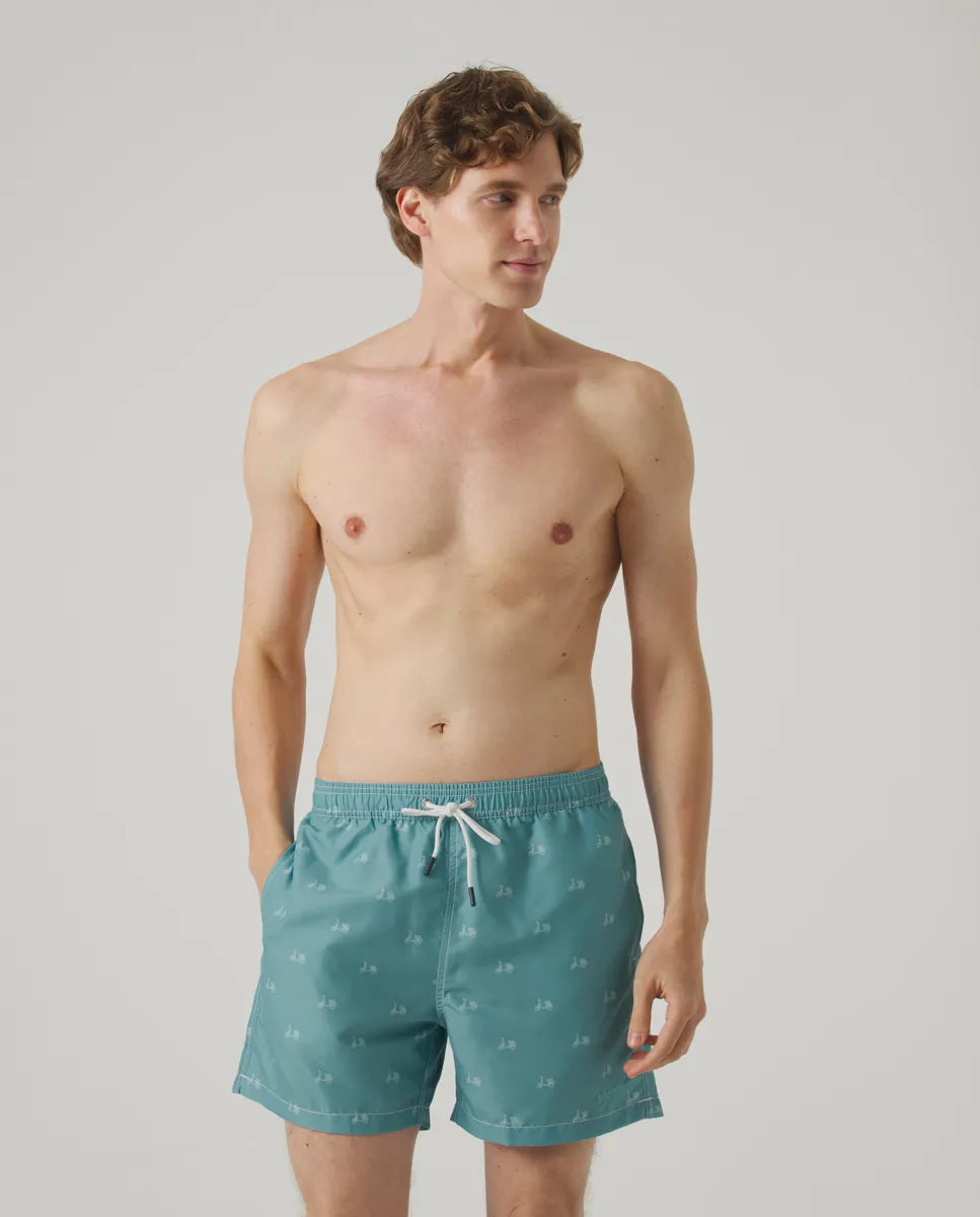 Bañador Logo Verde Grisáceo