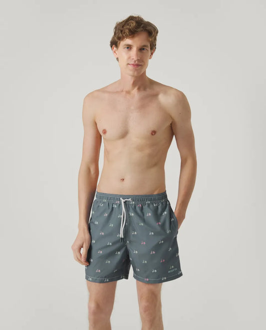 Bañador Logo Bico Azul Grisáceo