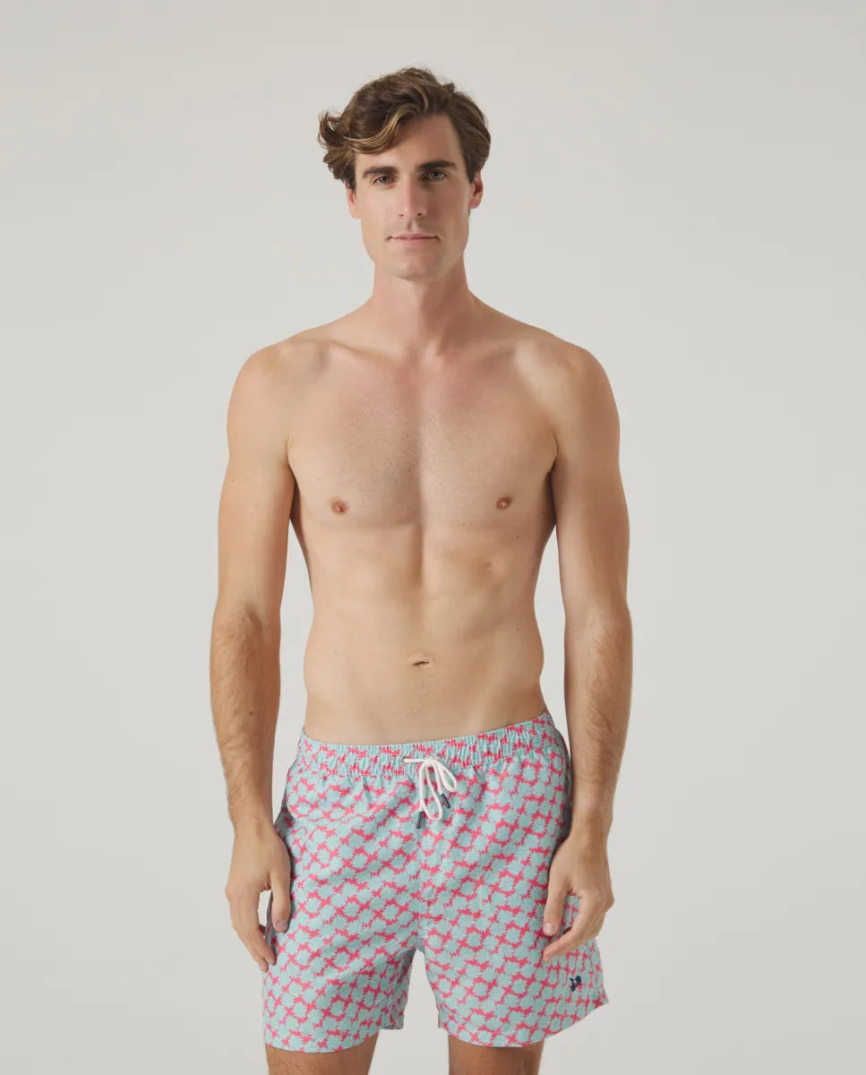 Bañador Flowers Frambuesa