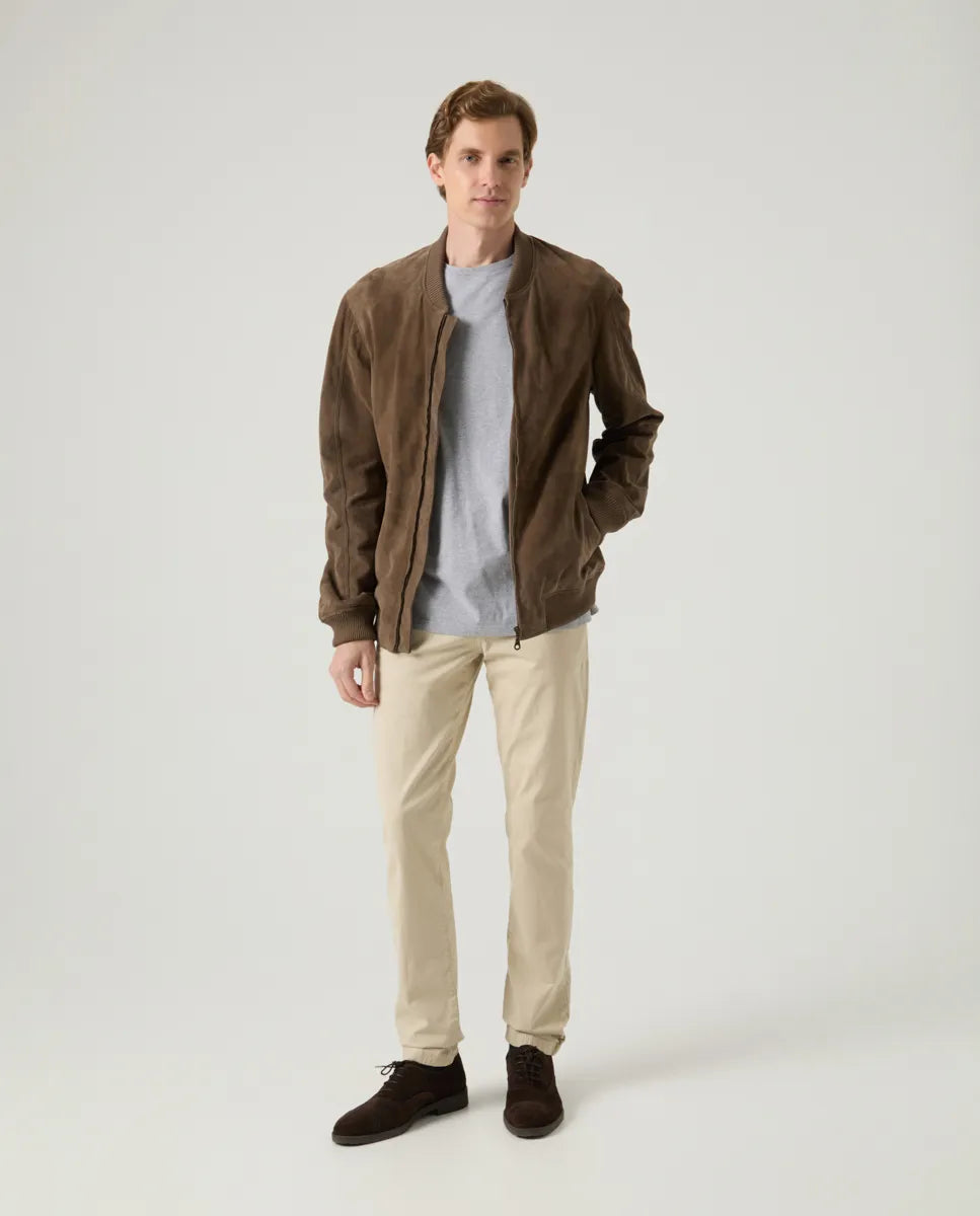 Casaco de pele cinzento