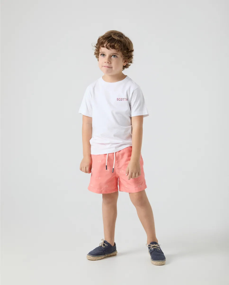 Camiseta Niño Ikat Moto Blanco | SCOTTA