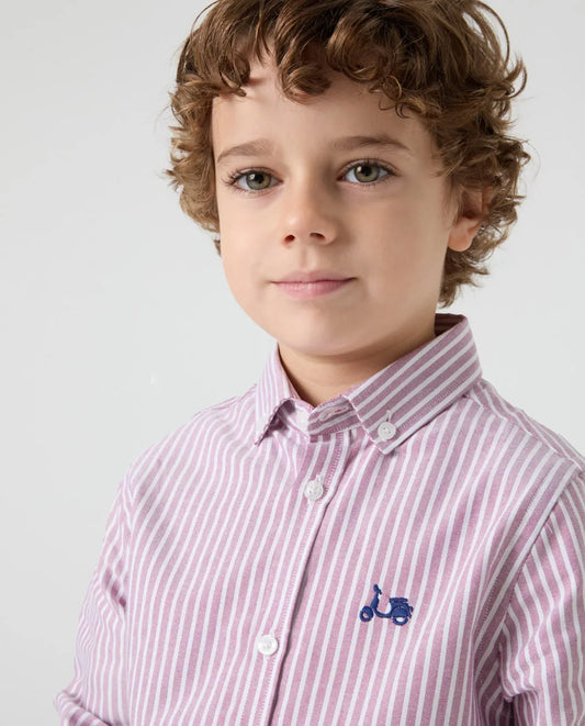 Camisa Niño Oxford Rayas Malva | SCOTTA