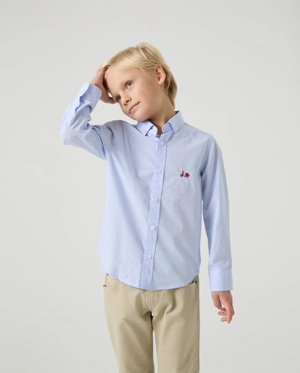 Camisa Niño Vichy Celeste