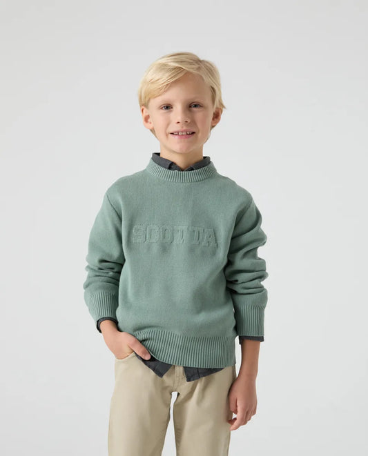 Jersey Niño Scotta Verde Grisaceo