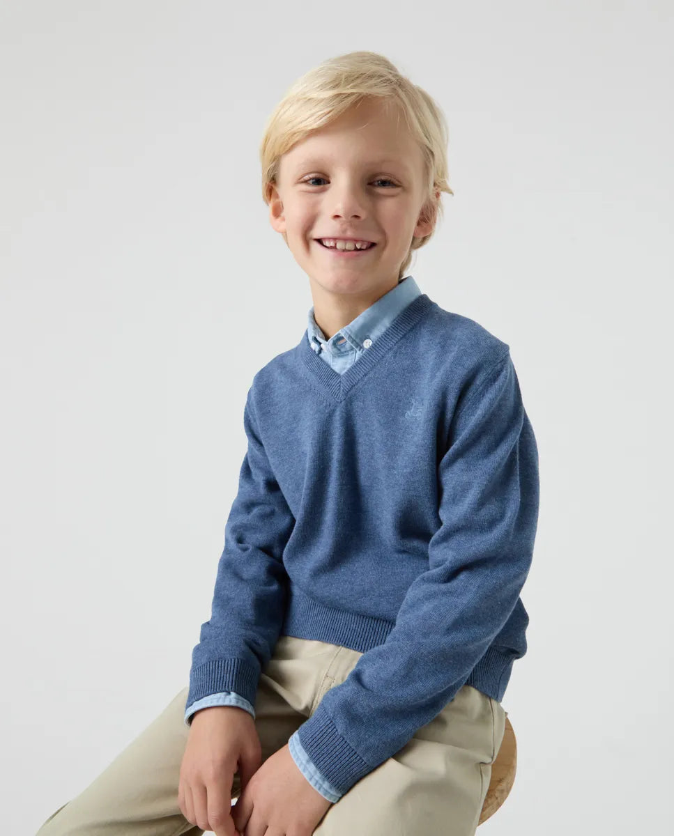 Jersey Niño Classic V Neck Cotton Denim