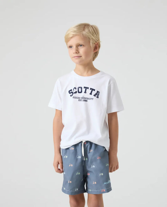 Bañador Niño Logo Bico Azul Grisáceo | SCOTTA
