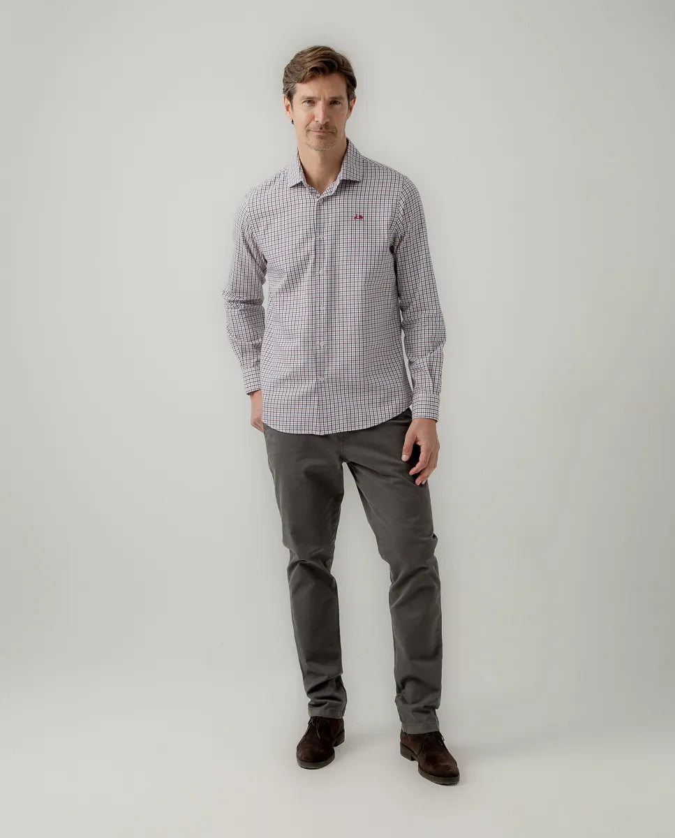 Camisa classic viyela burdeos | SCOTTA