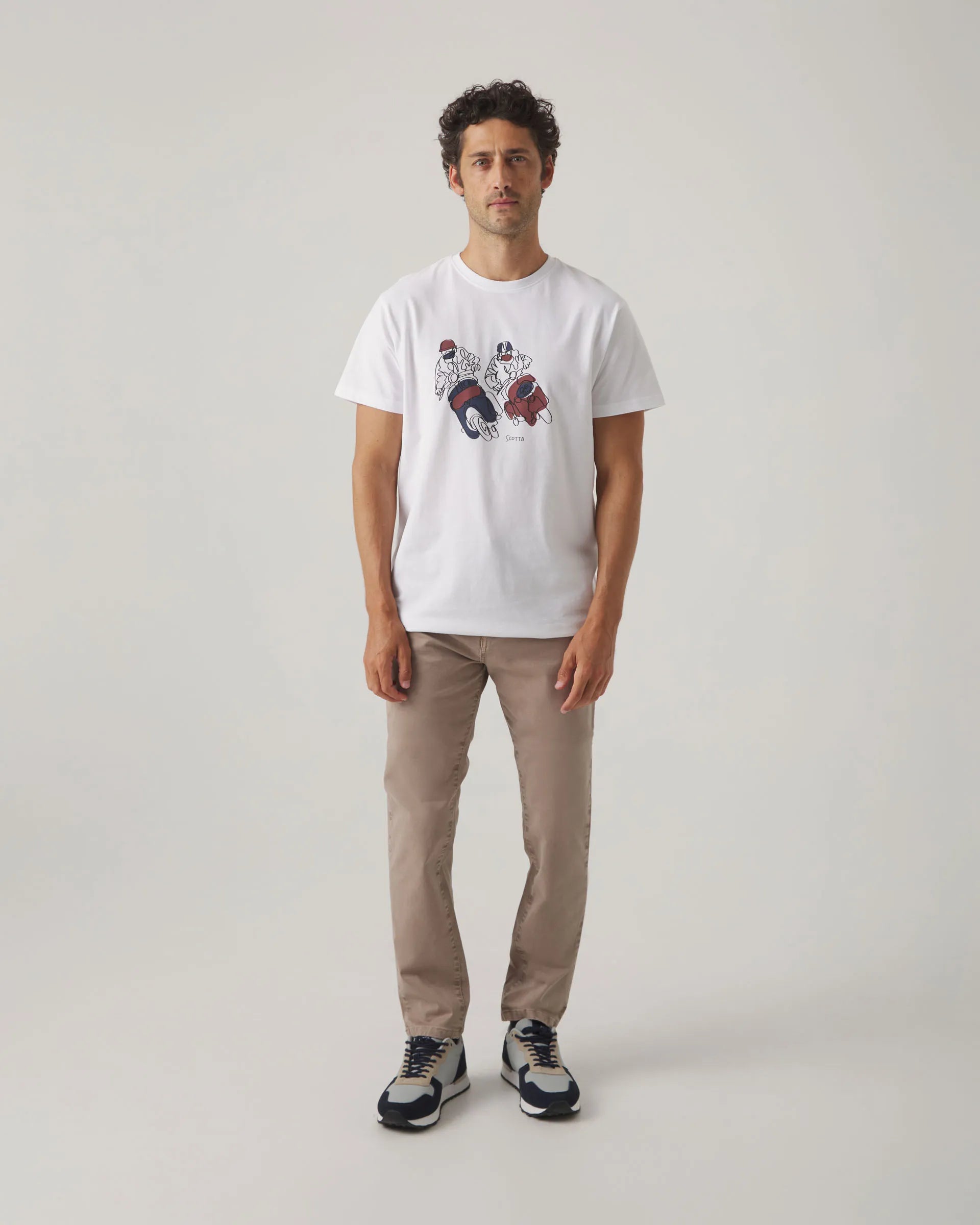 Camiseta Moto Racer Blanco