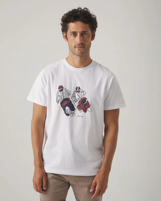 Camiseta Moto Racer Blanco
