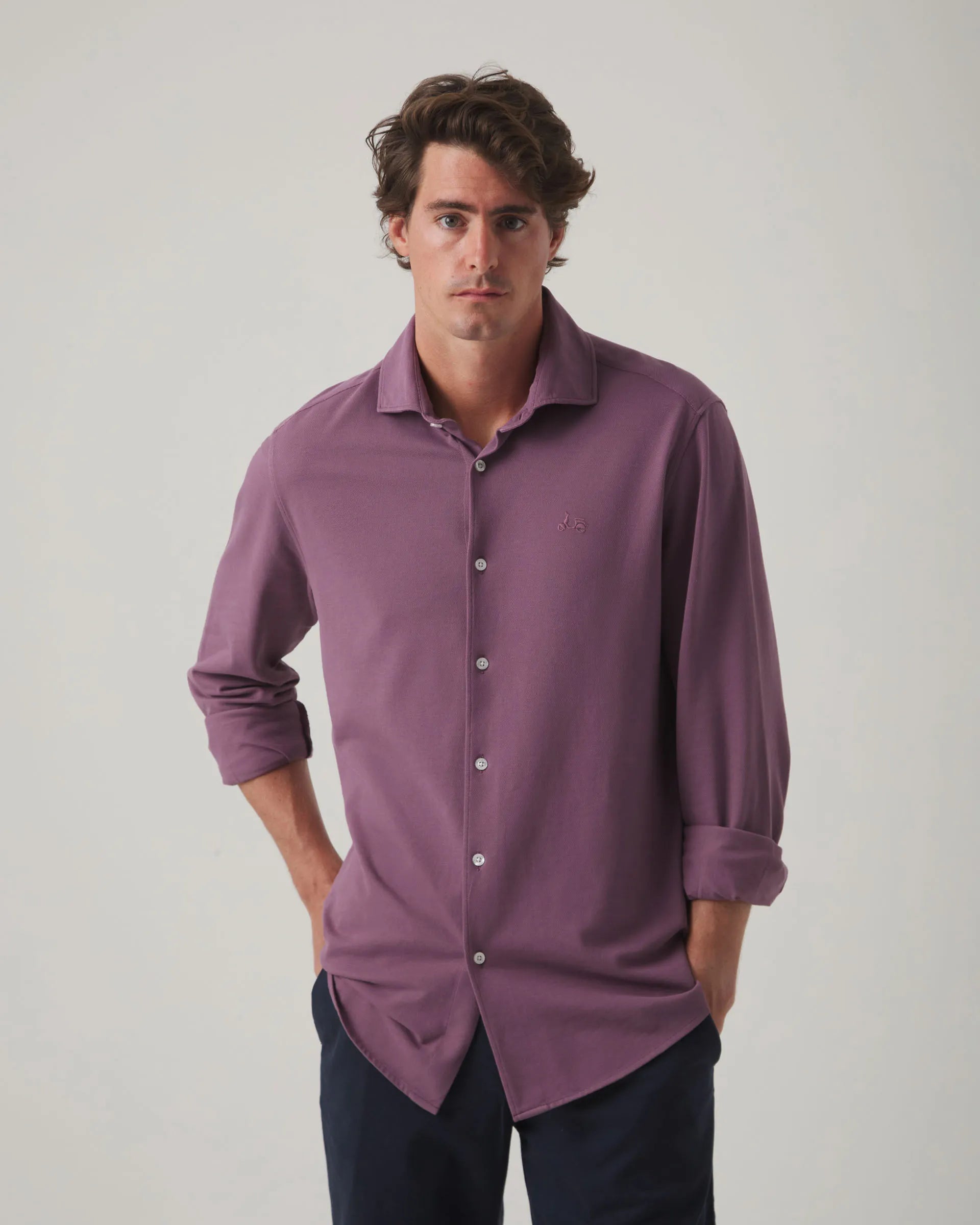 Camisa Joy Piqué Berenjena