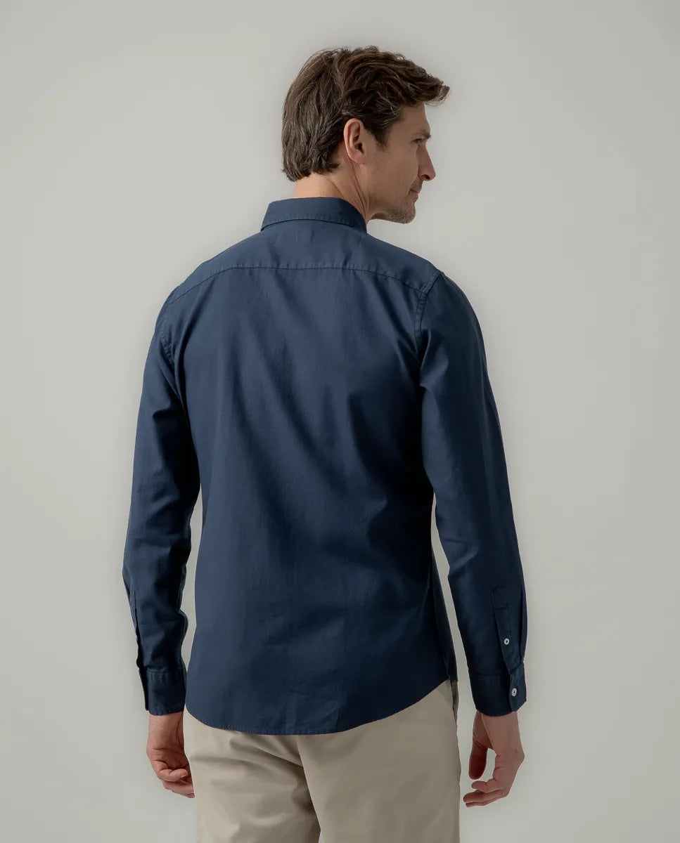Camisa estructura pinpoint marino | SCOTTA