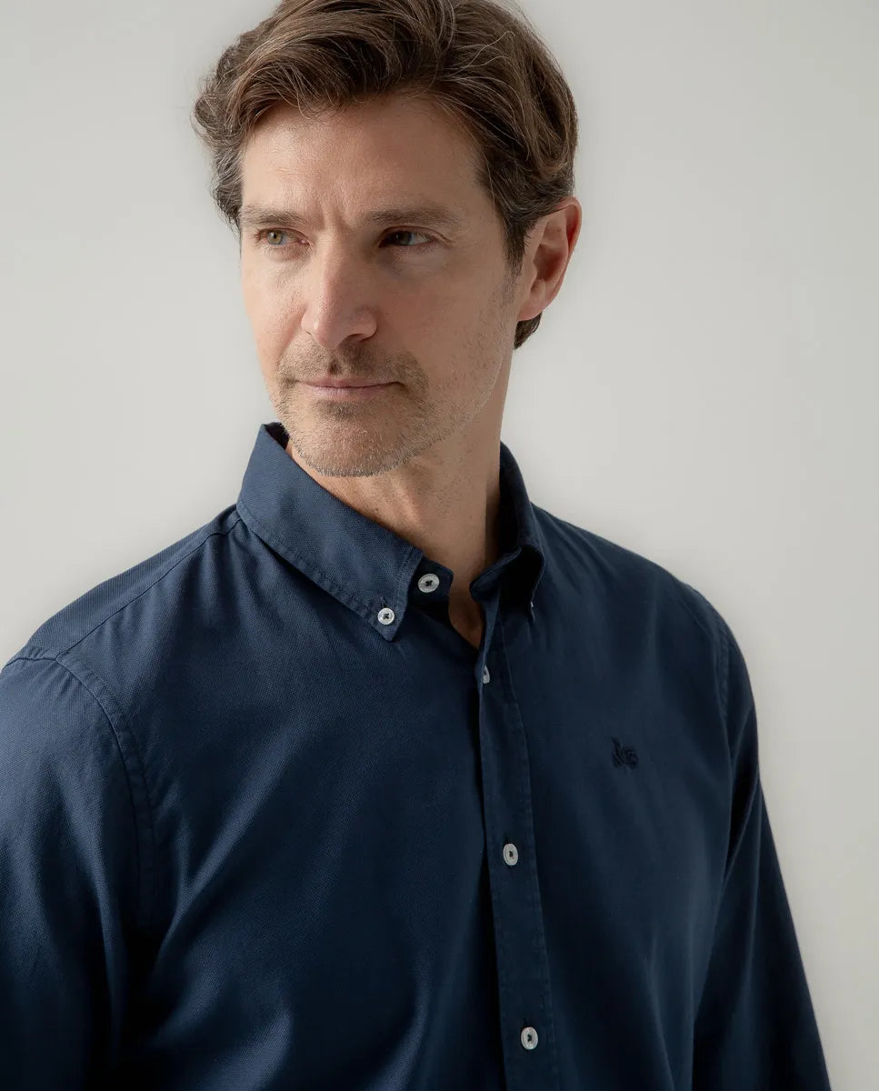 Camisa estructura pinpoint marino | SCOTTA