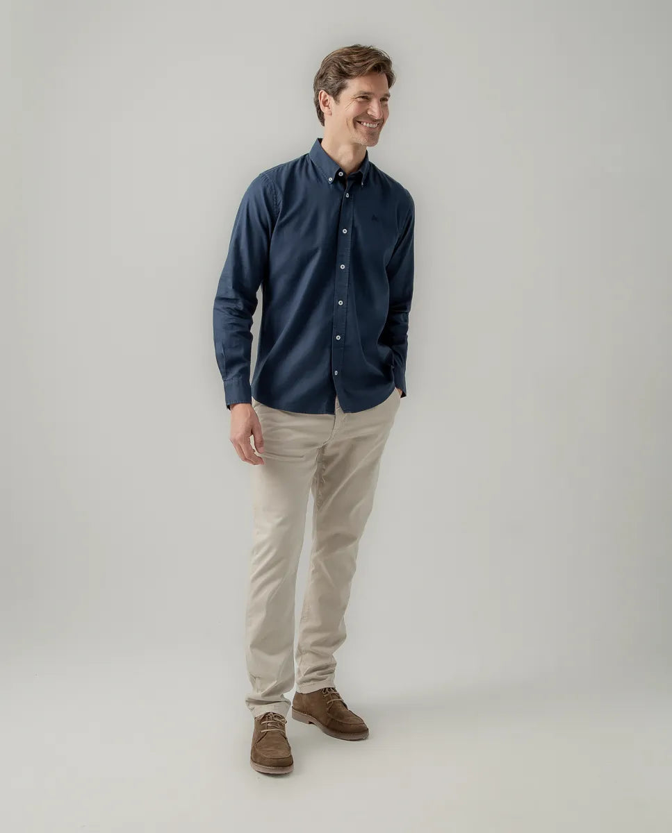 Camisa estructura pinpoint marino | SCOTTA
