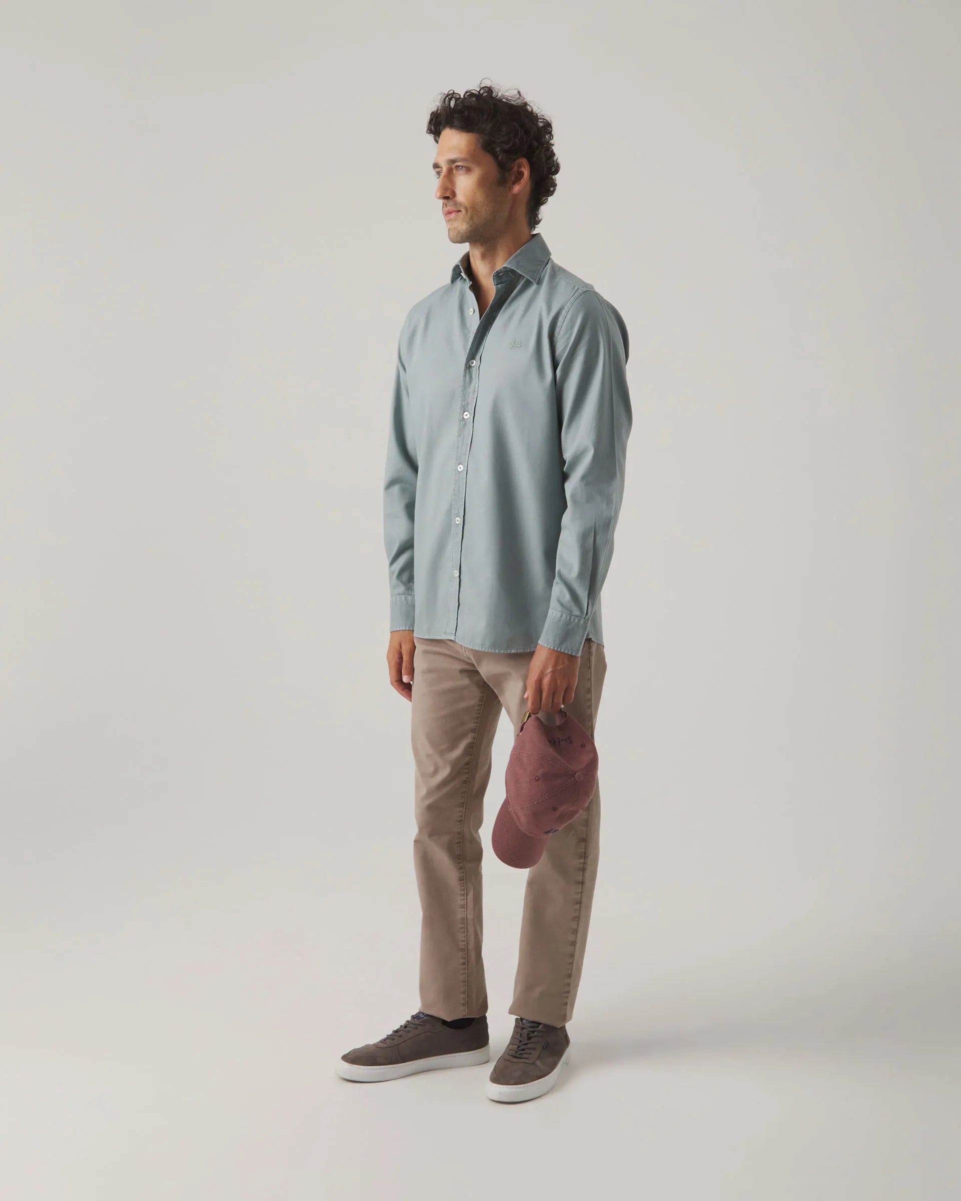 Camisa de algodón azul
