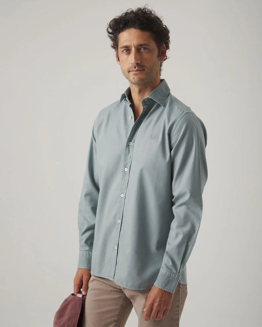 Camisa de algodón azul