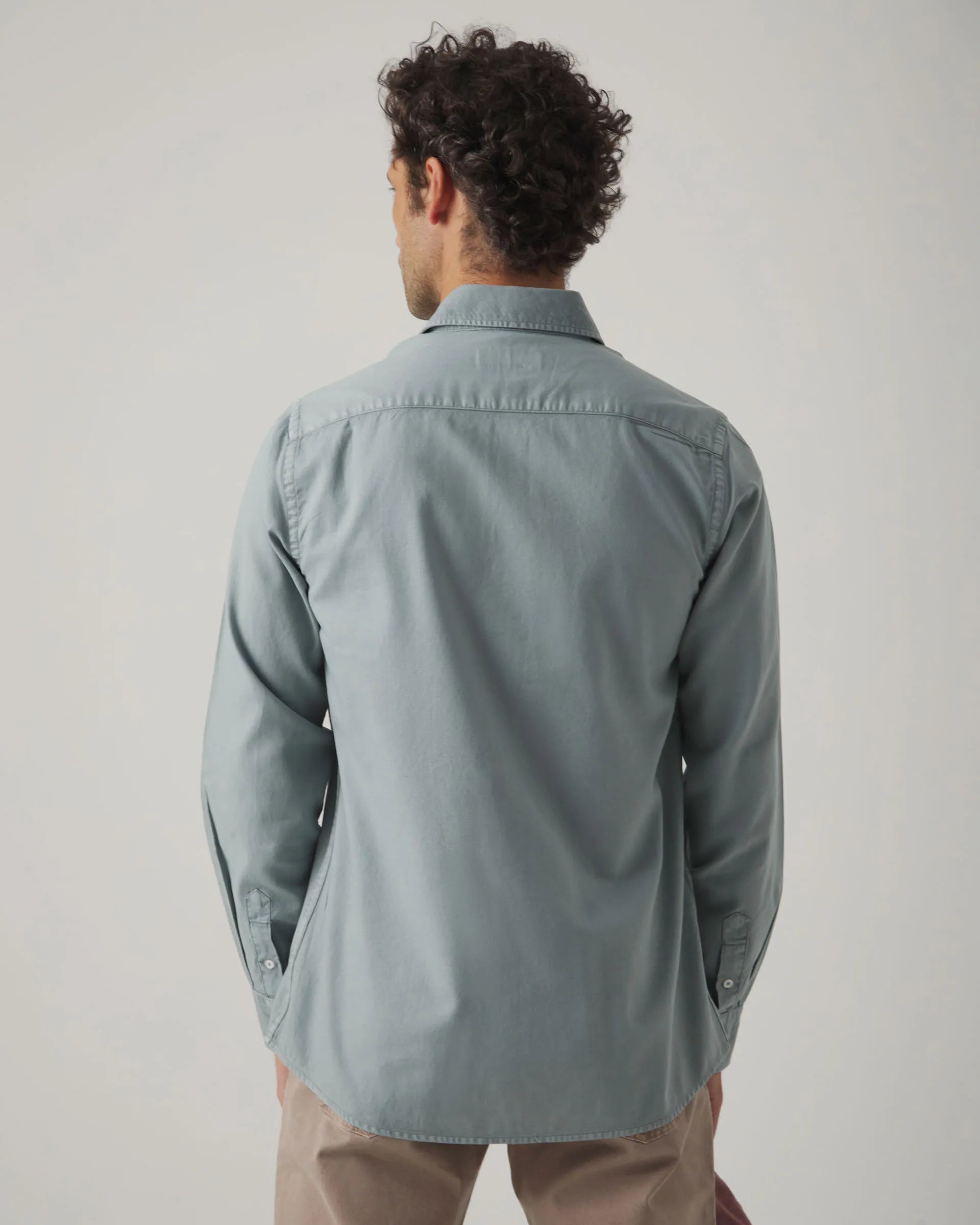 Camisa de algodón azul