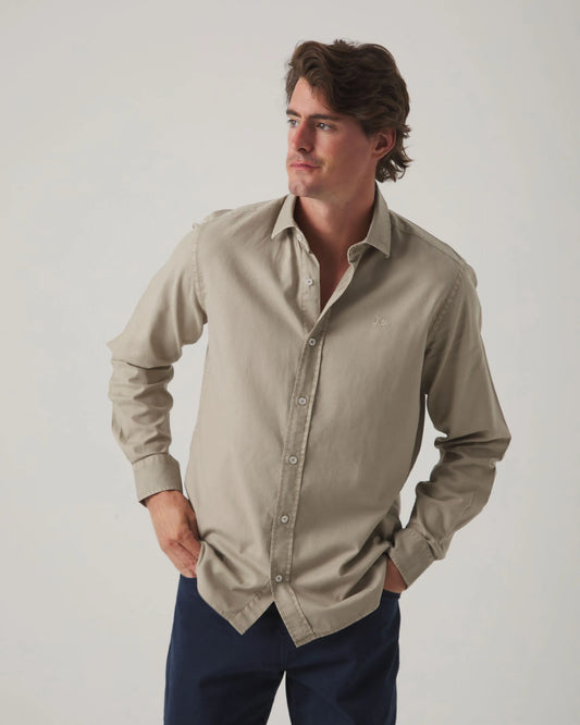 Camisa de algodón marrón