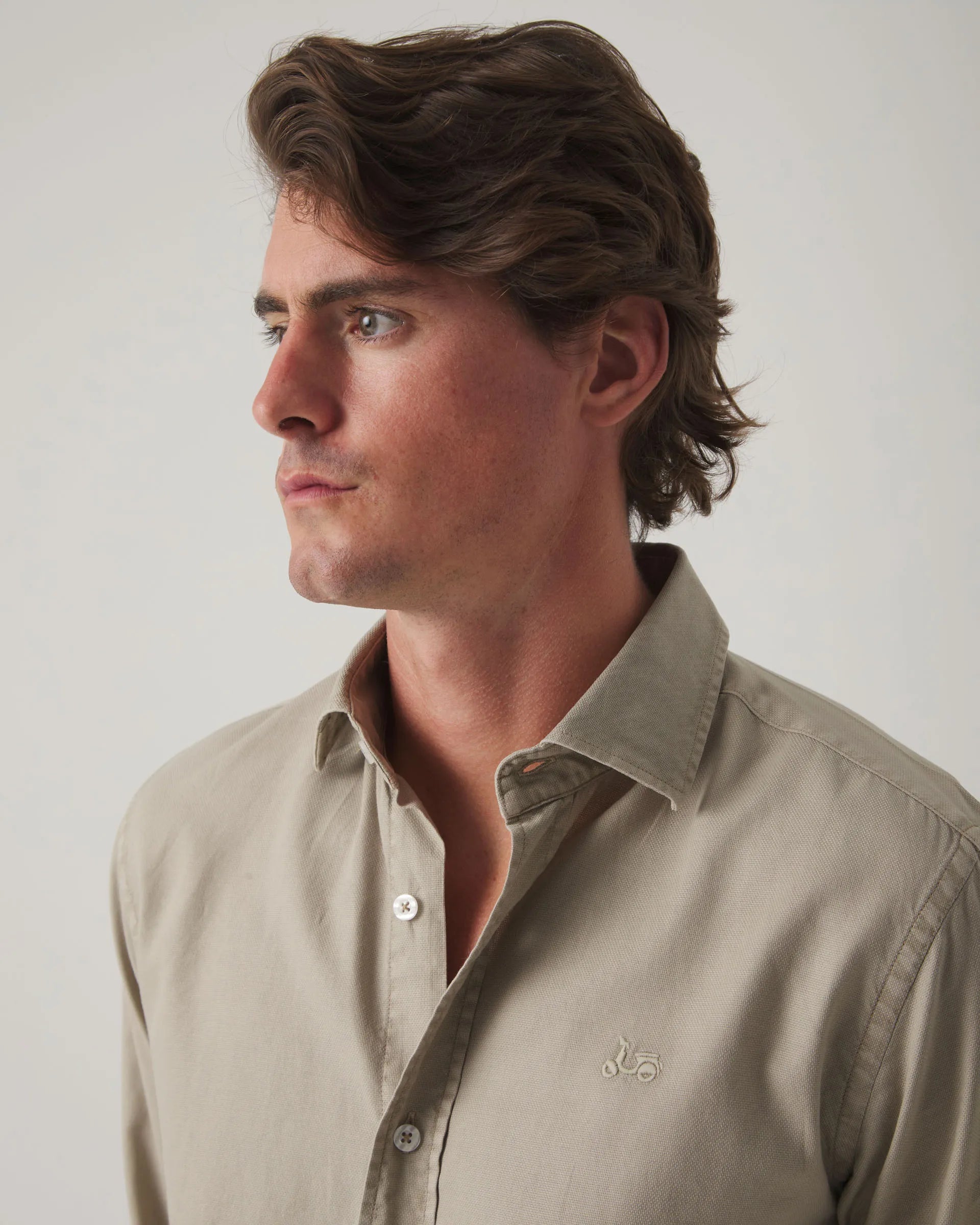 Camisa de algodón marrón