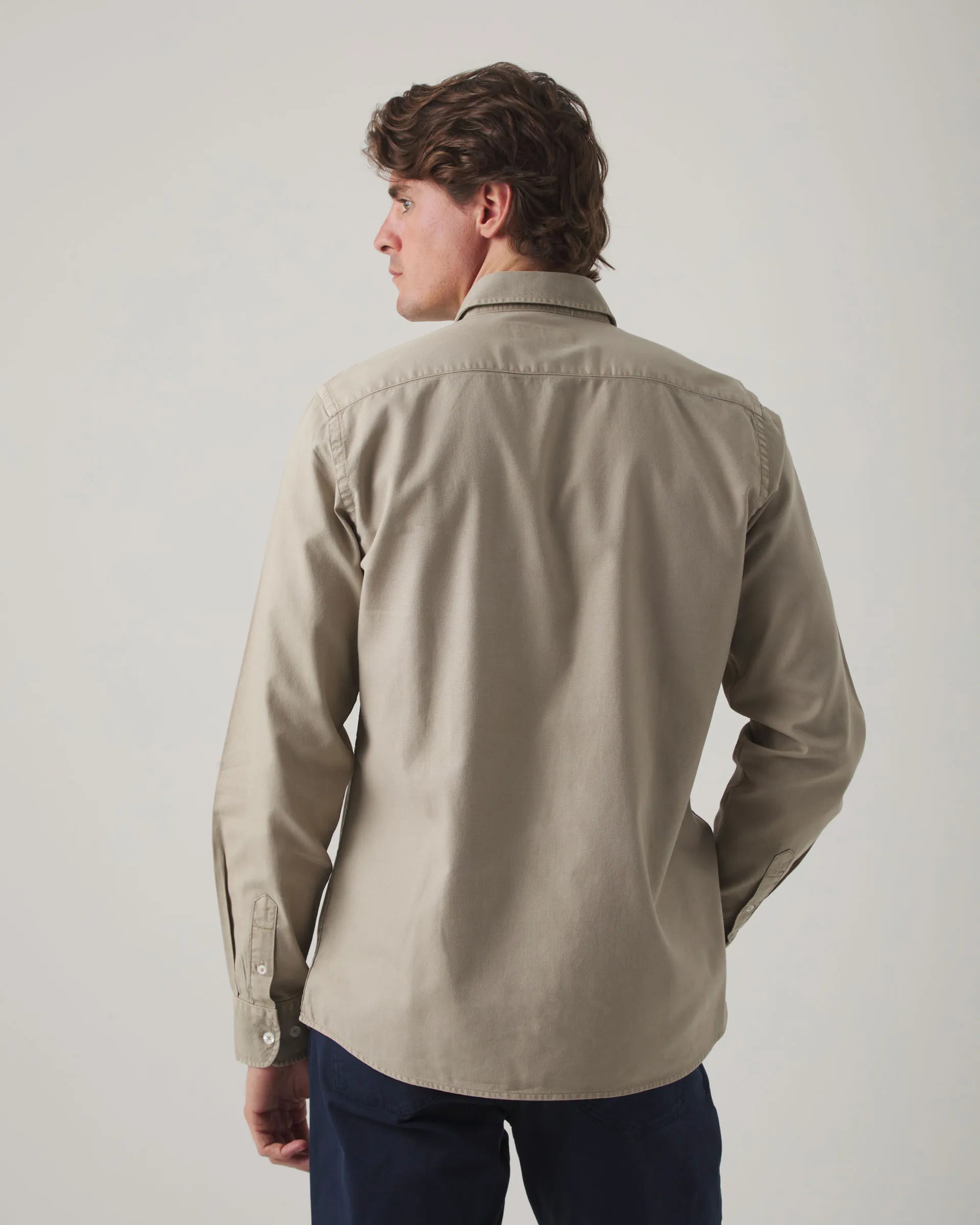 Camisa de algodón marrón