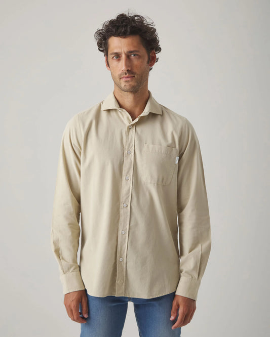 Camisa beige micropana 