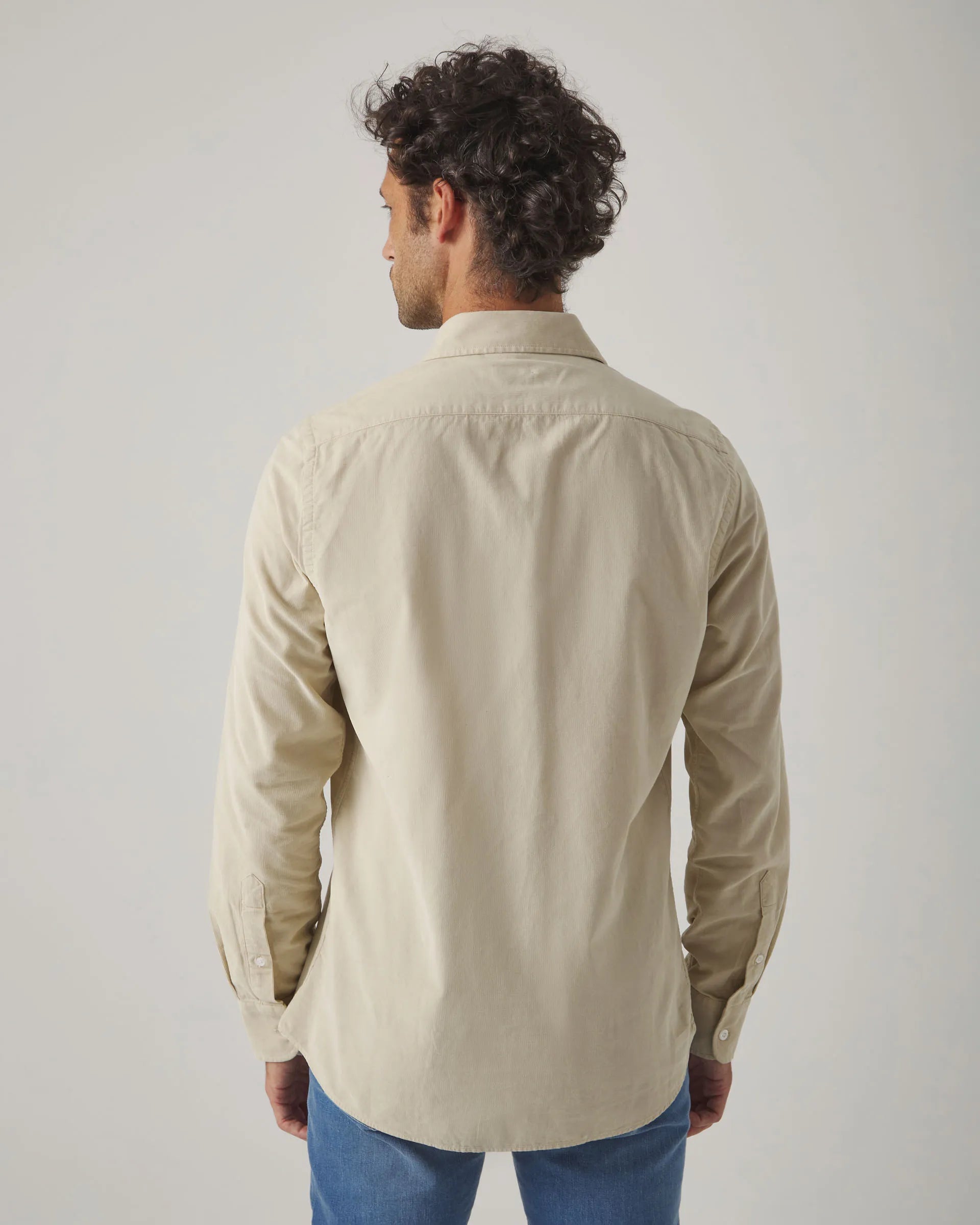 Camisa beige micropana 