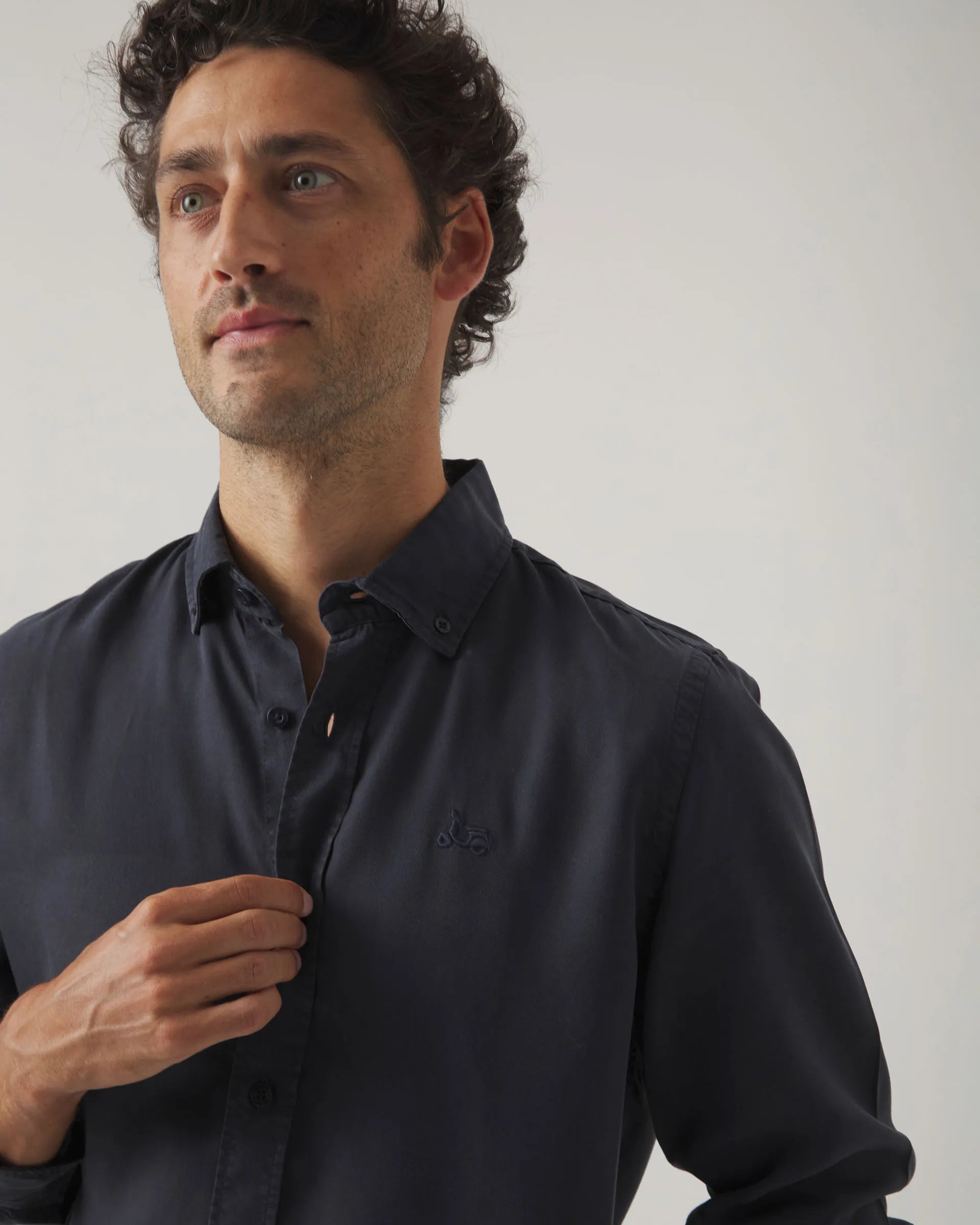 Camisa Forest Tencel Marino