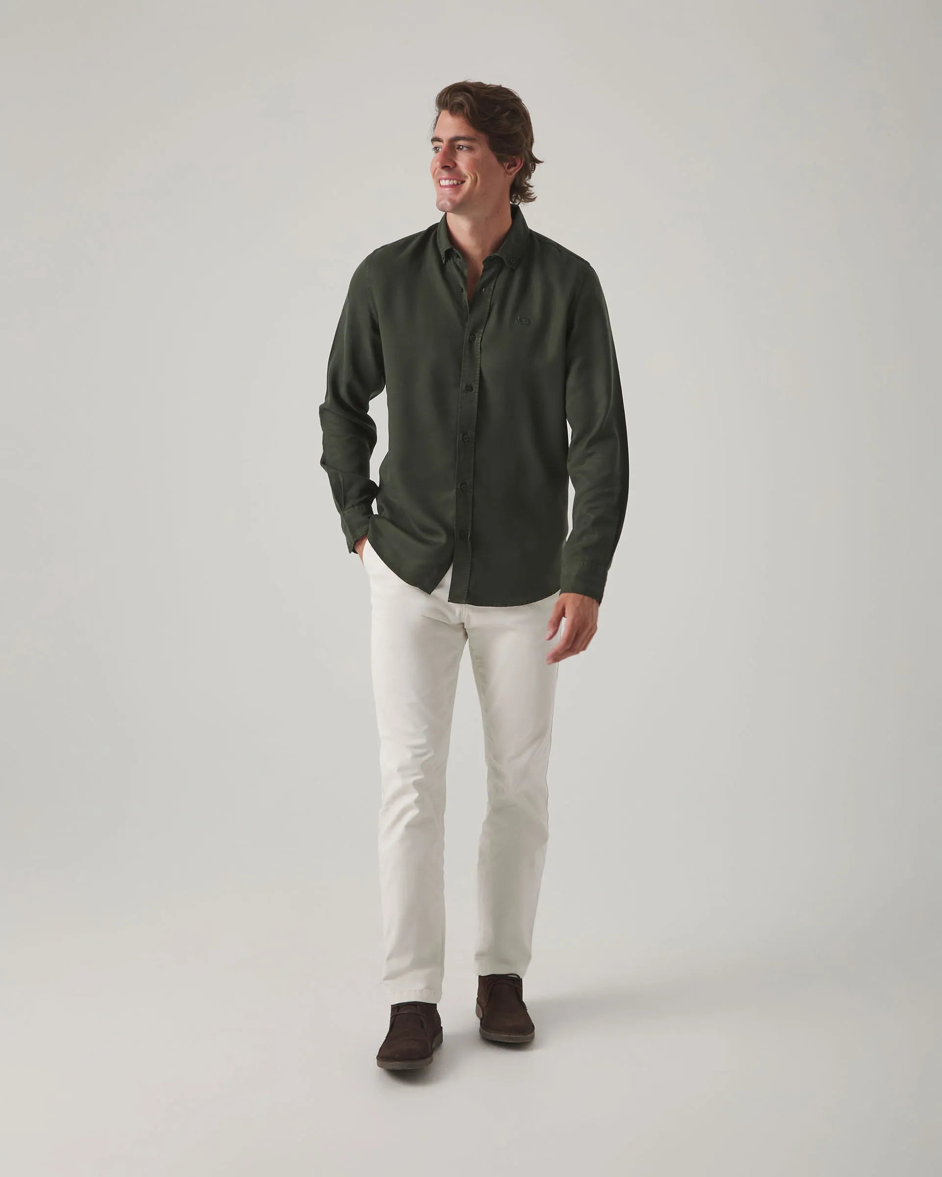Camisa Forest Tencel Verde Oscuro