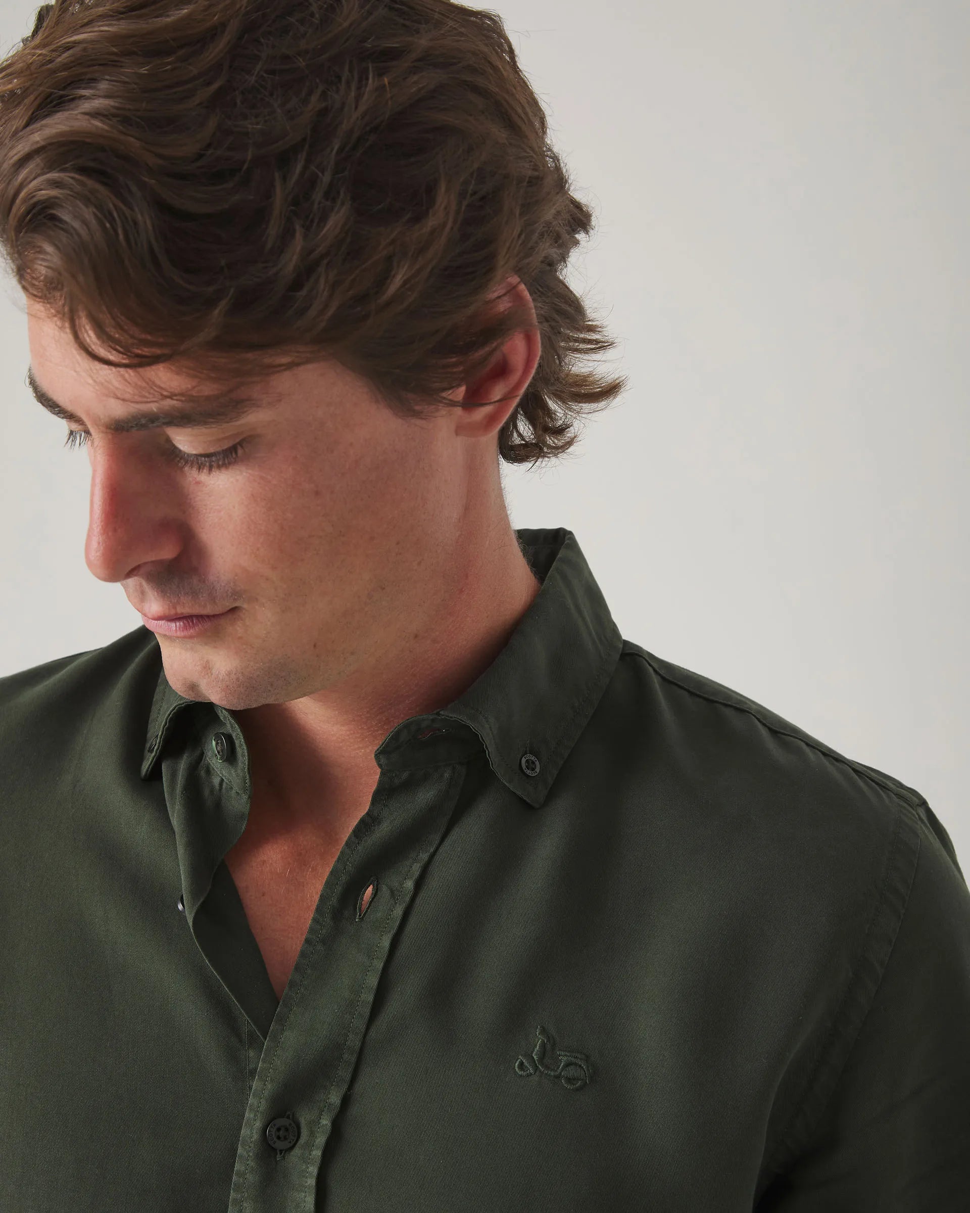 Camisa Forest Tencel Verde Oscuro