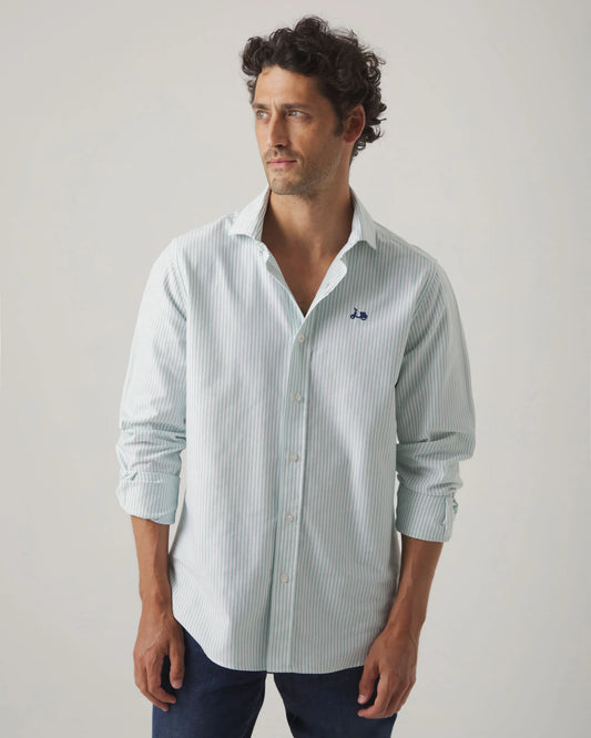 Camisa Oxford Rayas Organic Verde