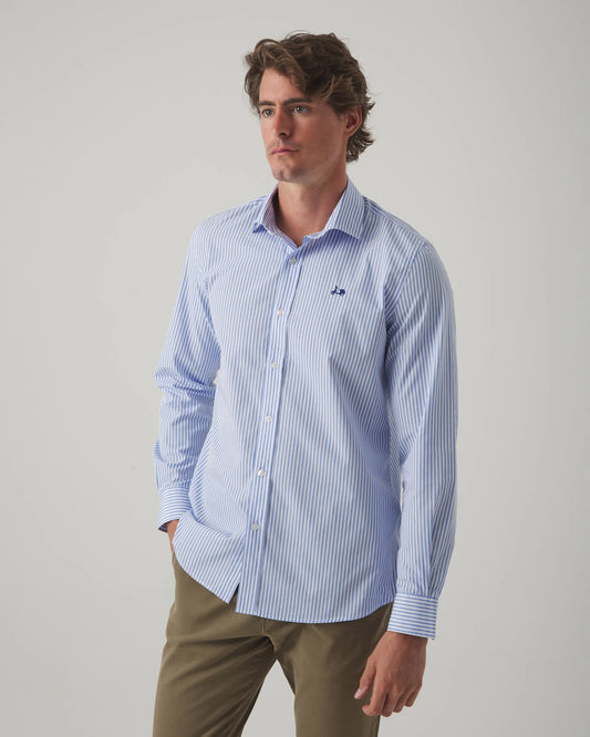 Camisa de rayas azul