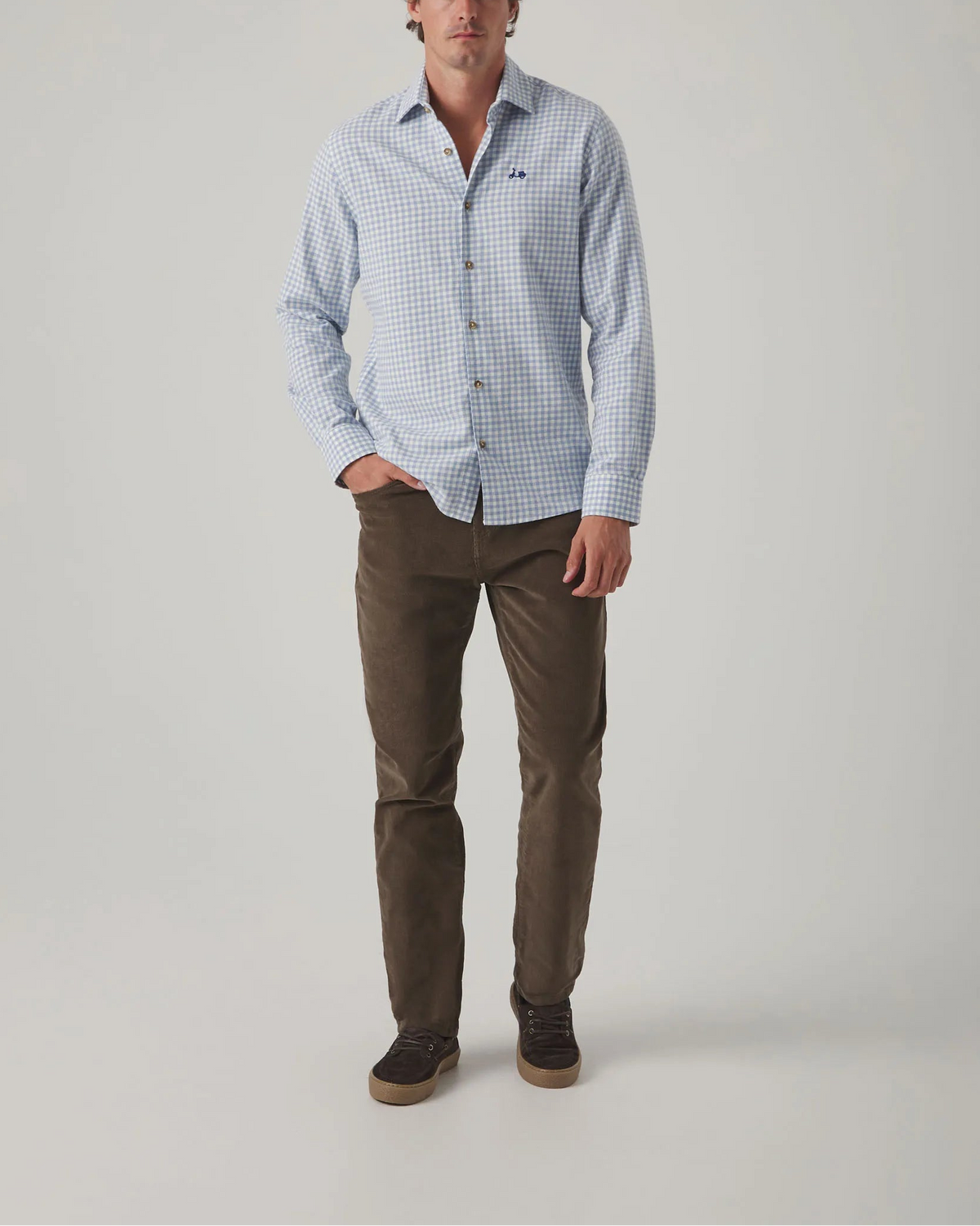 Camisa Vichy Rustic Celeste | SCOTTA