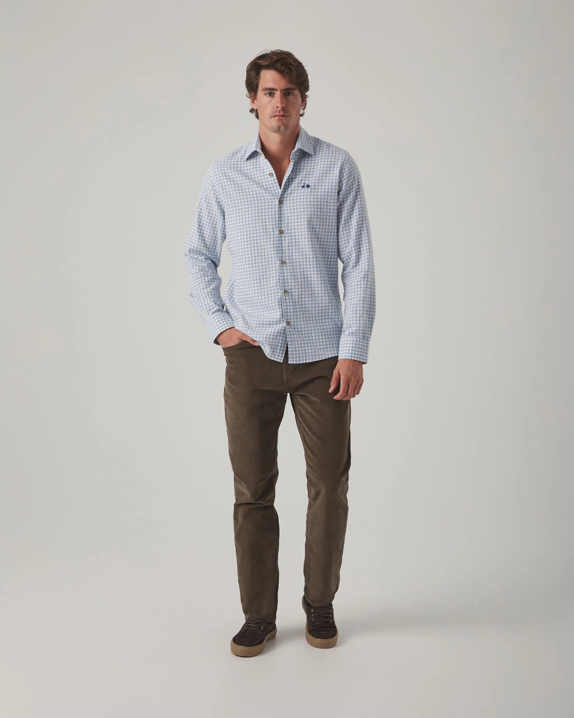 Camisa Vichy Rustic Celeste