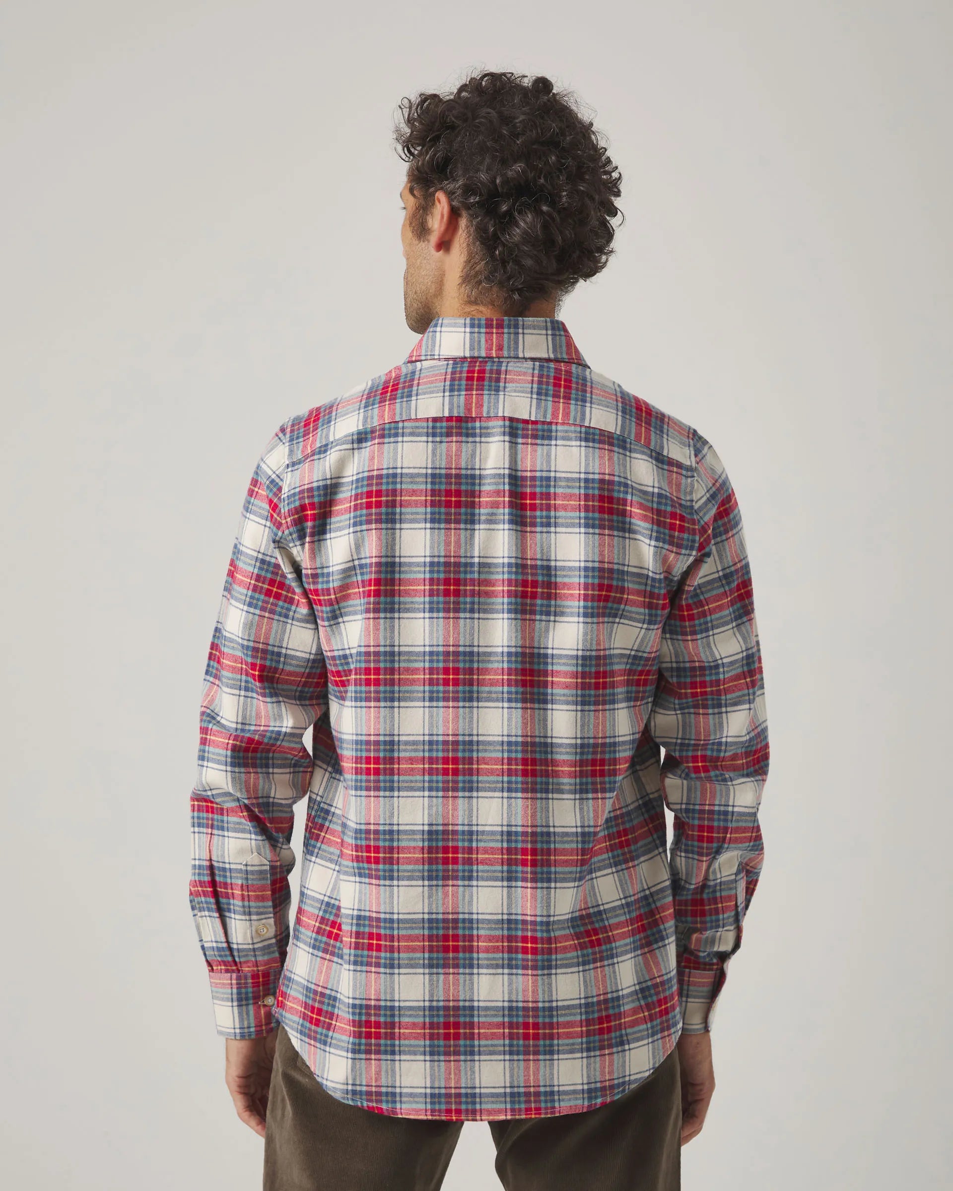 Camisa de cuadros en crudo