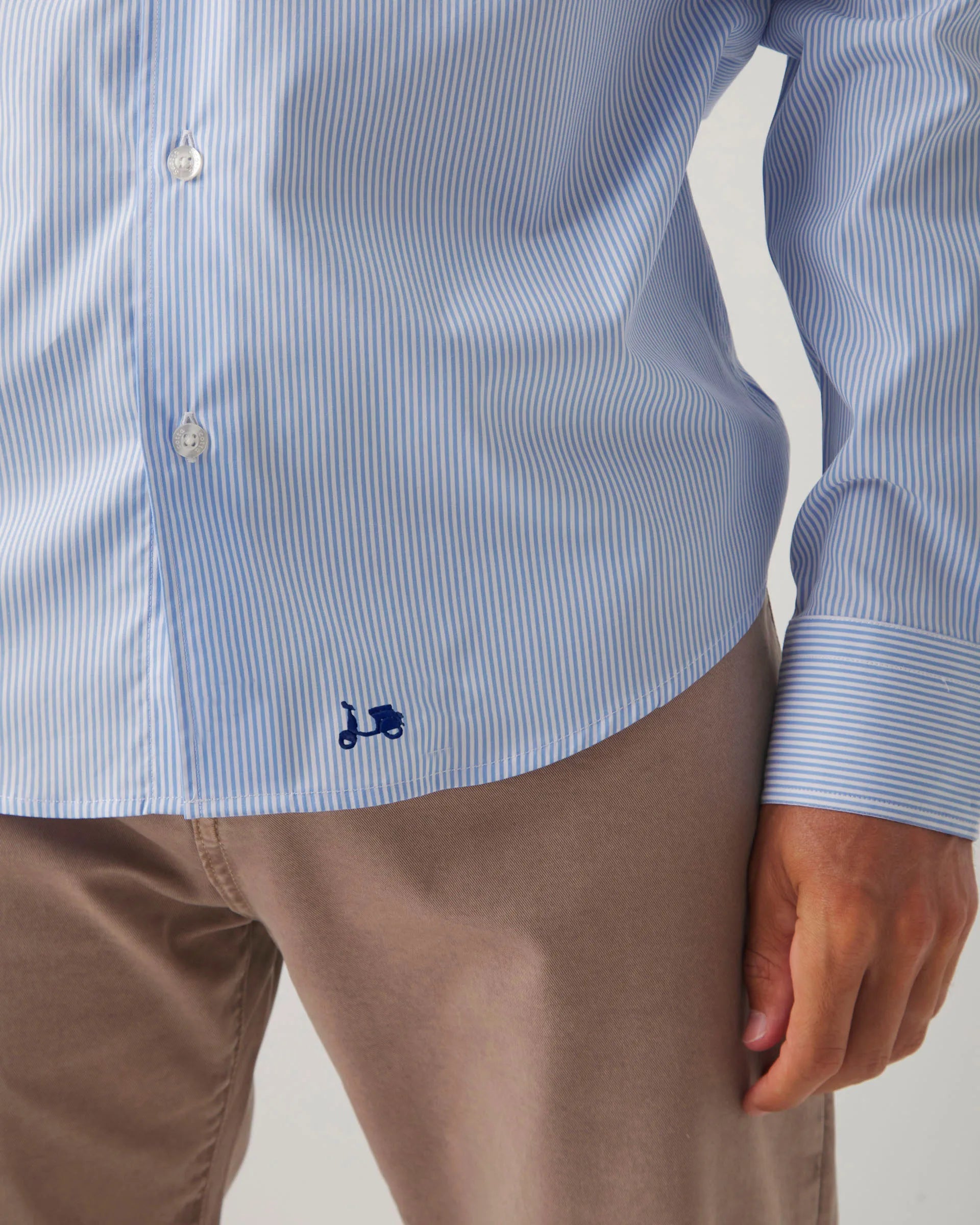 Camisa Classic Stripes Organic Azulón