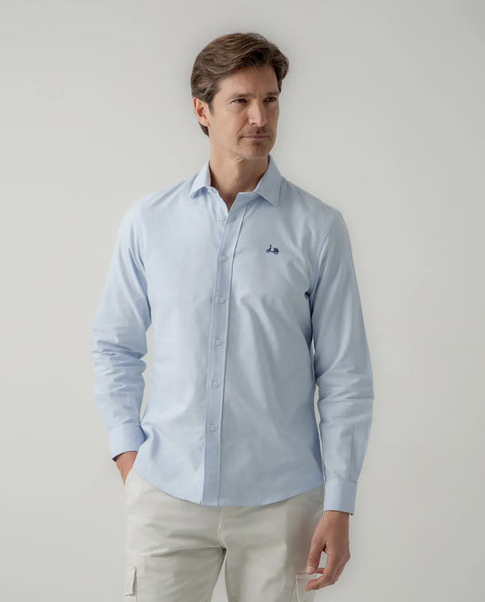 Camisa Classic pinzas Organic Celeste | SCOTTA
