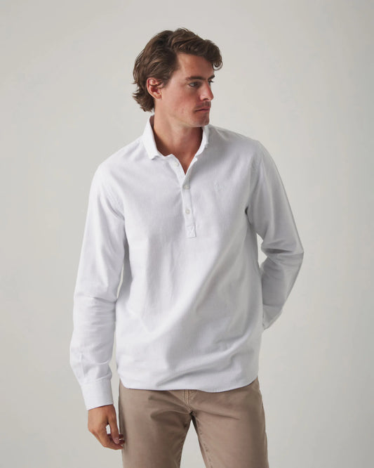 Camisa Polera Stripes Celeste