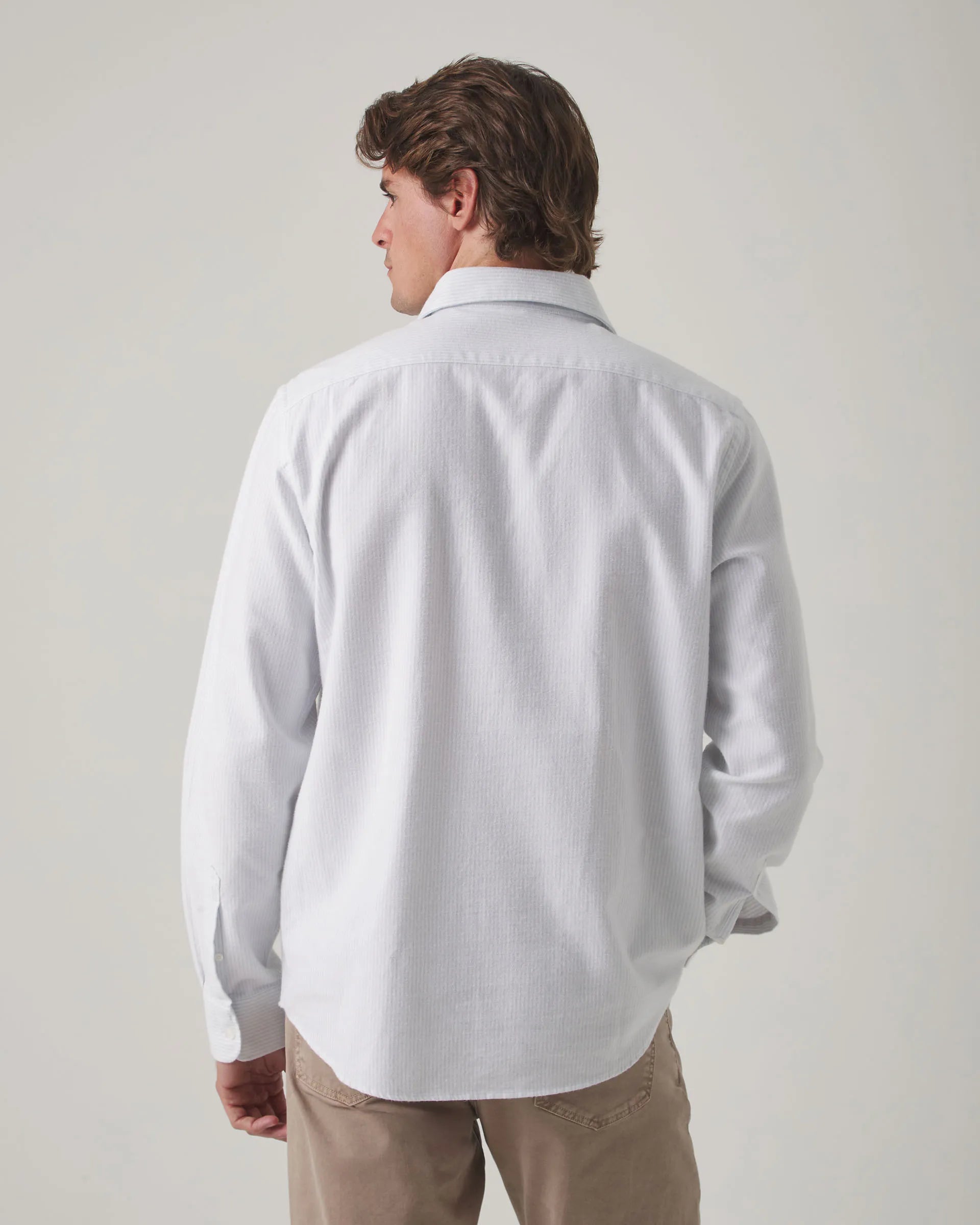 Camisa Polera Stripes Celeste