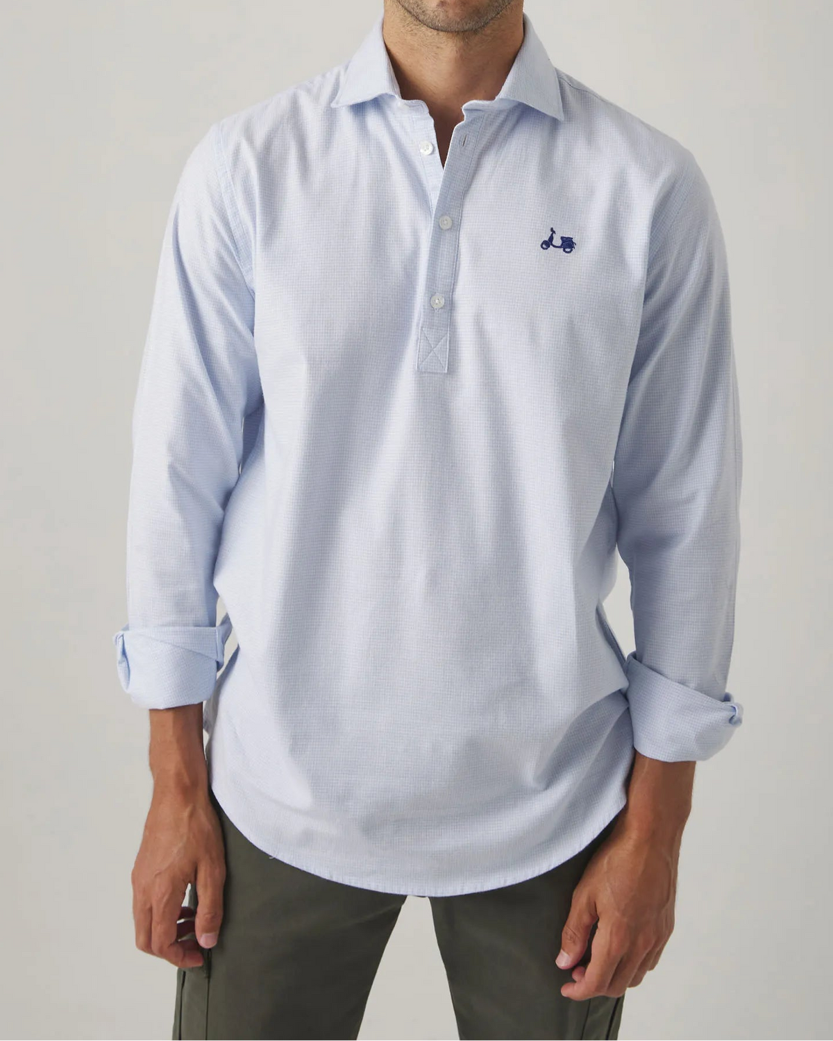 Camisa polera gallo celeste | SCOTTA