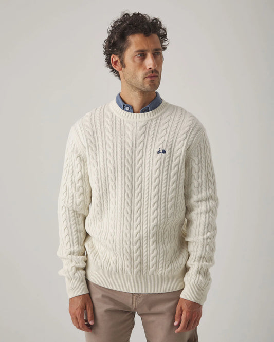 Jersey de lana de ochos en crudo