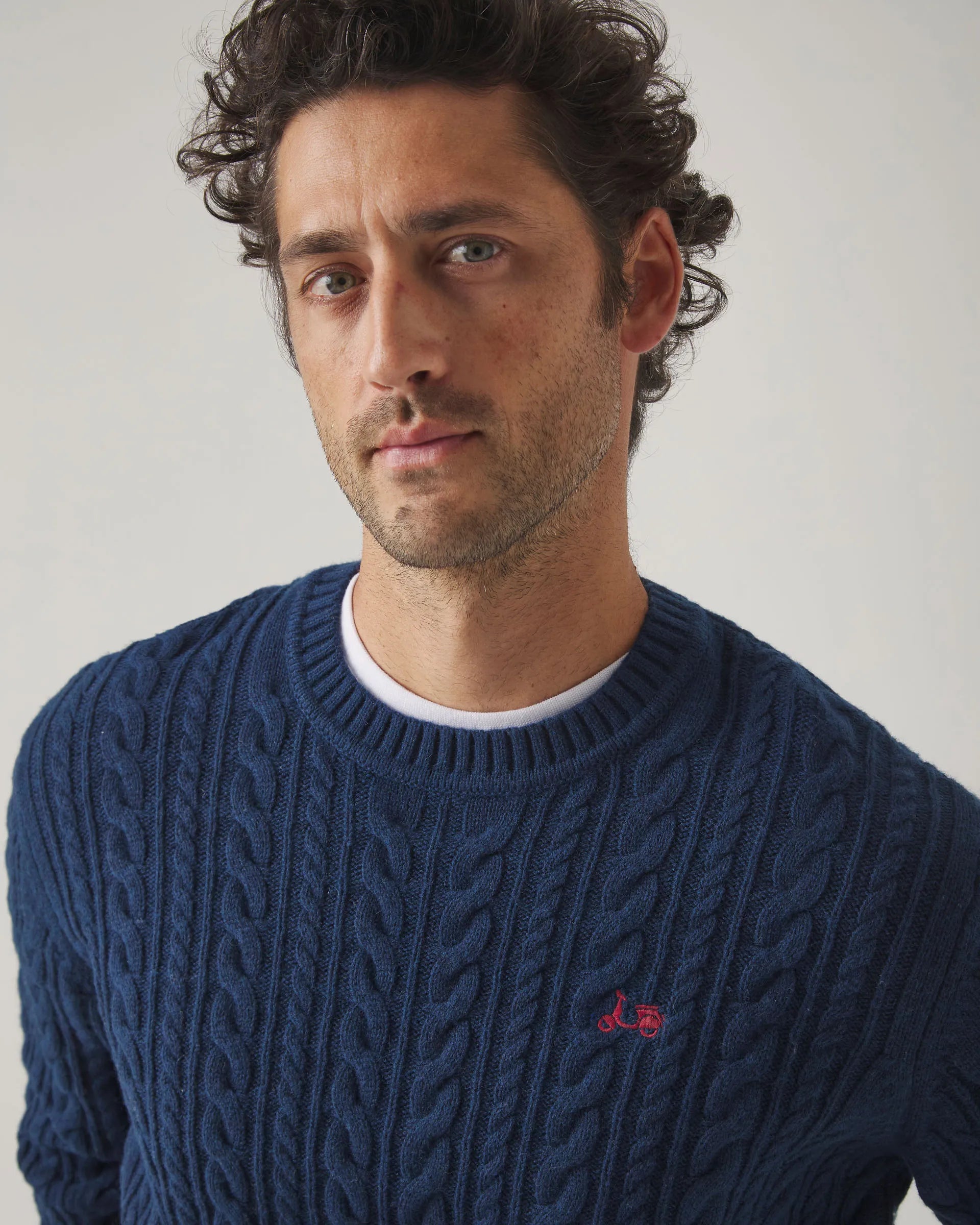 Jersey de lana ochos en azul 