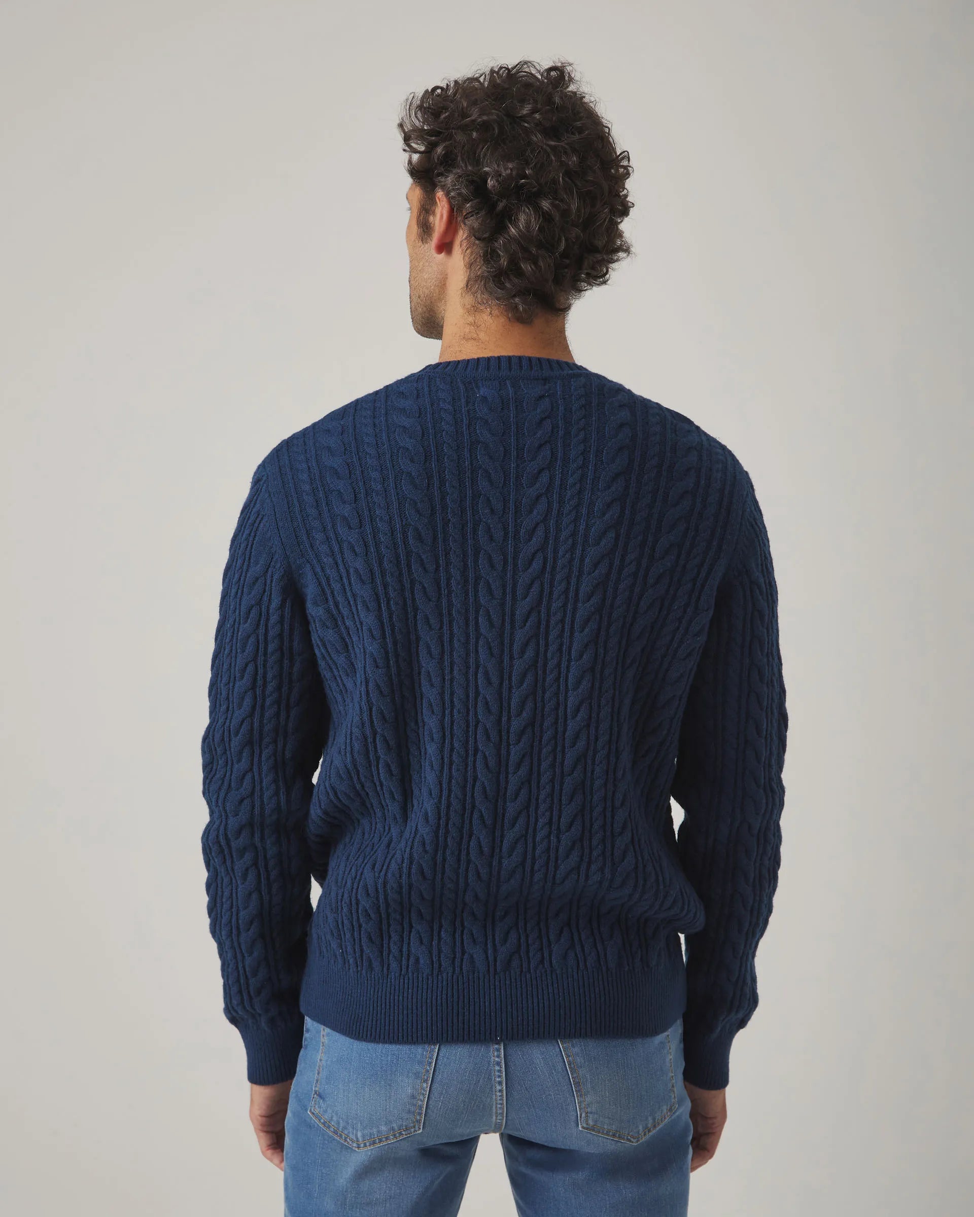 Jersey de lana ochos en azul 