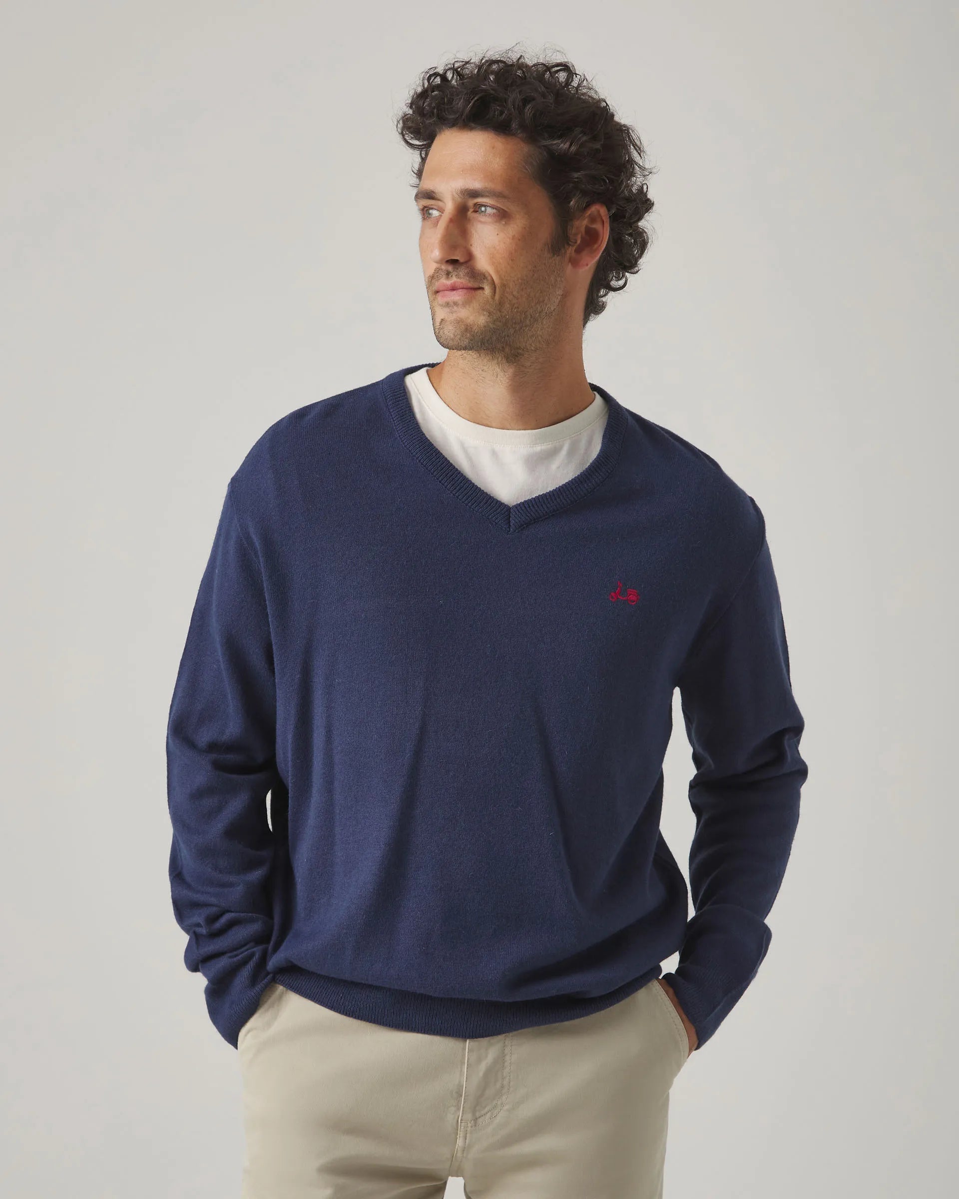 Jersey liso en azul marino 
