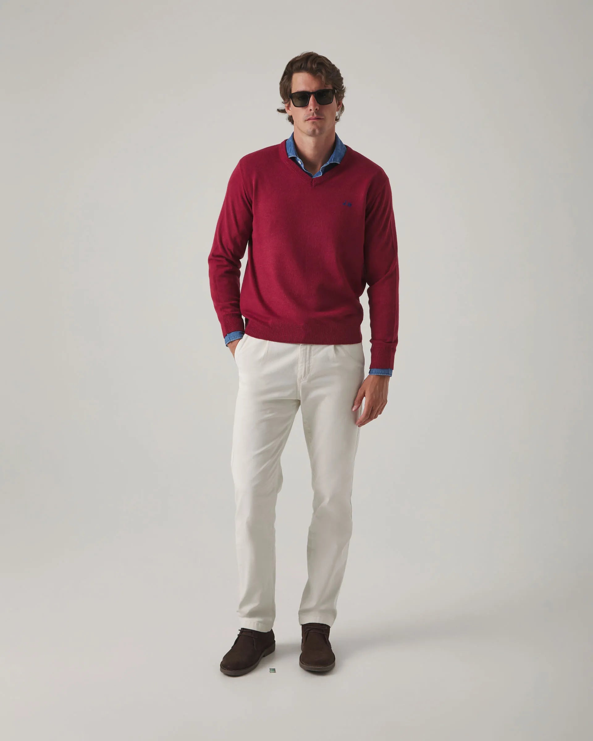 Jersey liso en burdeos